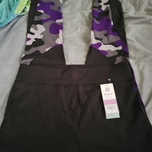 Leggings Plus 2x Black Purple & White